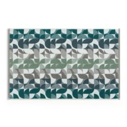 Habitat Geometric Bath Mat - Blue & Green - thumbnail 1