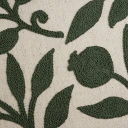 Habitat x Morris & Co. Rosehip Crewel Cushion - Green - thumbnail 2