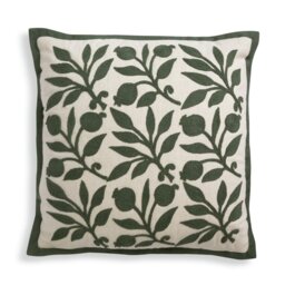 Habitat x Morris & Co. Rosehip Crewel Cushion - Green - thumbnail 1