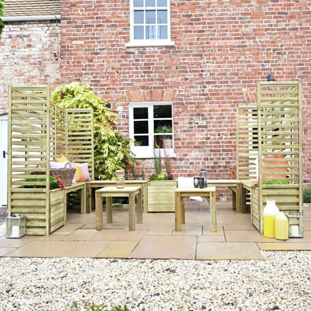Forest Garden 9 Seater Wooden Garden Patio Set - Natural