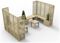 Forest Garden 9 Seater Wooden Garden Patio Set - Natural - thumbnail 2