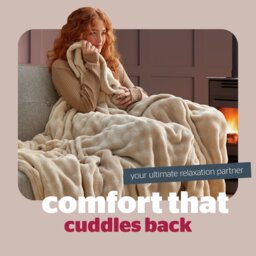 Silentnight Snugsie Bubble Fleece Giant Blanket - Natural - thumbnail 2