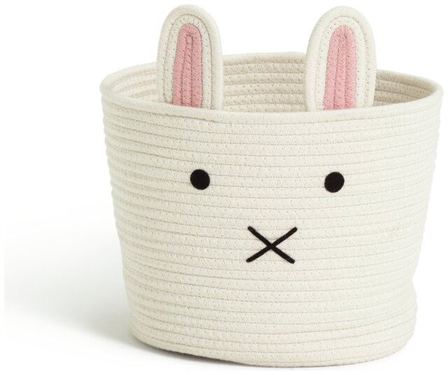 Habitat Bunny Rope Kids Storage Basket - Cream - image 1