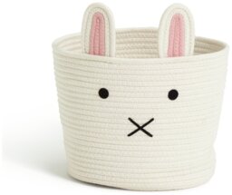 Habitat Bunny Rope Kids Storage Basket - Cream - thumbnail 2