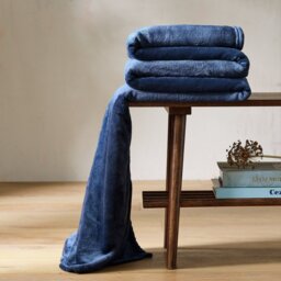Argos Home Large Fleece Throw - Navy - 220x200cm