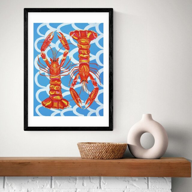 East End Prints Langoustines Black Frame Art Print - A2 - image 1