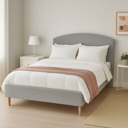 Millbrook Archer Kingsize Fabric Bed Frame-Grey - thumbnail 1