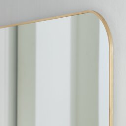 Habitat Gold Round Edge Rectangular Wall Mirror - 40x100cm - thumbnail 2