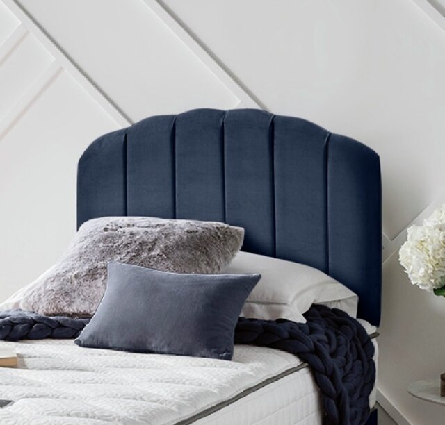 Silentnight Merlin Velvet Single Headboard - Blue - image 1