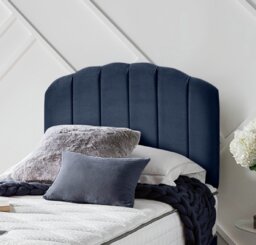 Silentnight Merlin Velvet Single Headboard - Blue - thumbnail 1
