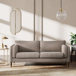 Habitat Newington Fabric 3 Seater Sofa - Mocha - Dark Leg - thumbnail 2