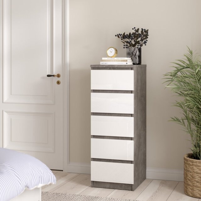 Furniture To Go Naia 5 Drawers Chest - Grey - image 1