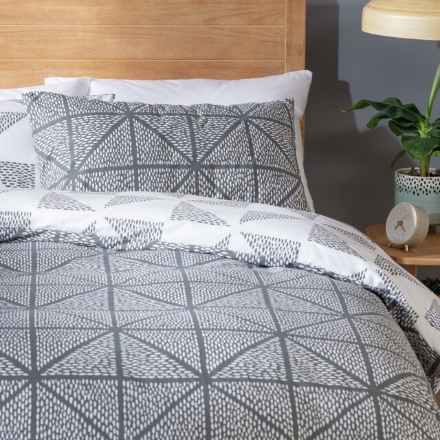 Habitat Stockholm Diamond Dash Grey Bedding Set - Single - image 1