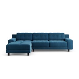 Habitat Hendricks Left Hand Corner Sofa - Ink Blue-Black Leg - thumbnail 1