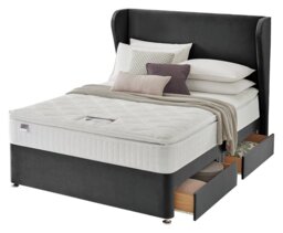 Silentnight Kingsize Eco 4 Drawer Divan Bed - Charcoal - thumbnail 2