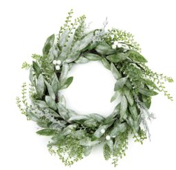 Premier Decorations Frosted Eucalyptus Christmas Wreath - thumbnail 2