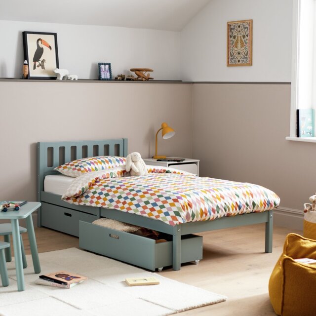 Habitat Ronnie Single Bed Frame and Drawer - Duck Egg Blue - image 1