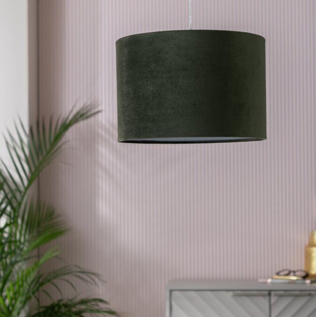 Habitat Green Velvet Easy Fit Lampshade - 30cm - image 1