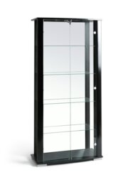 Argos Home Stella 2 Glass Door Display Cabinet - Black Gloss - thumbnail 1