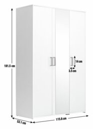 Argos Home Oslo 3 Door Mirror Wardrobe - White - thumbnail 2
