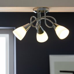 Argos Home Curico 3 Light Glass Opal Ceiling Light - Chrome - thumbnail 2