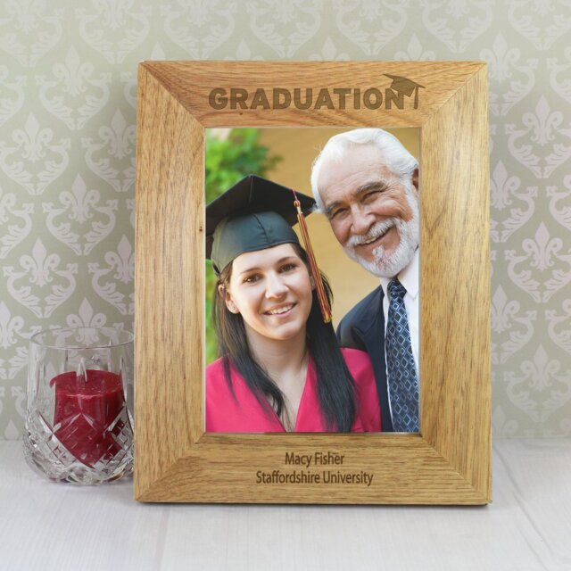 Personalised Message Graduation Wooden Photo Frame - 21x16cm - image 1