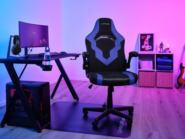 GXTrust Riye Faux Leather Adjustable Gaming Chair - Blue - image 1