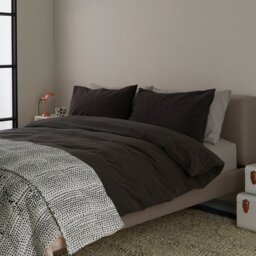 Habitat Stonewashed Cotton Charcoal Bedding Set - King size