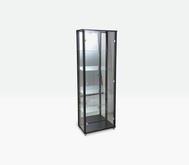 Argos Home 2 Door Glass Display Cabinet - Black - image 1
