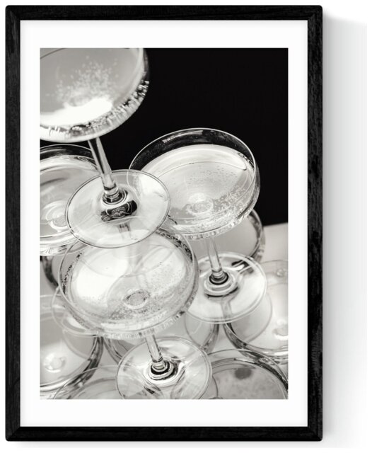 East End Prints Champagne Black Frame Art Print - A3 - image 1