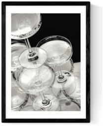 East End Prints Champagne Black Frame Art Print - A3
