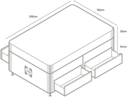 Sealy Newman Support Kingsize 4 Drawer Divan Bed - Grey - thumbnail 2