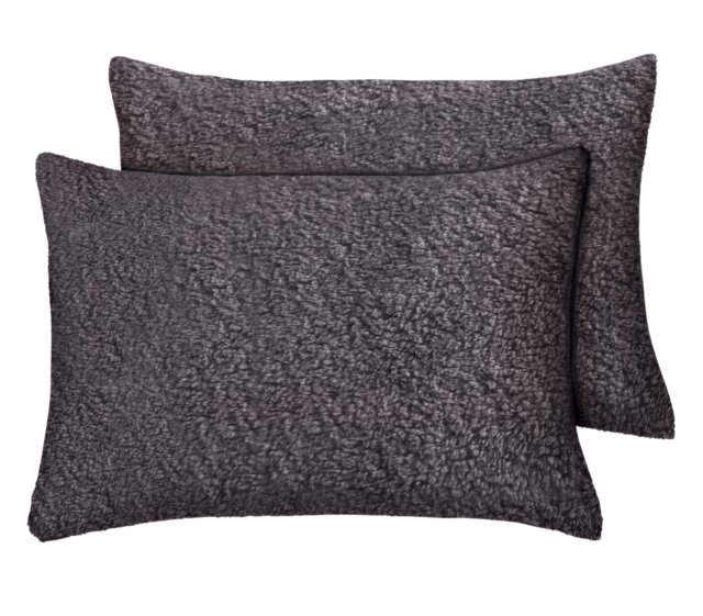 Argos Home Fleece Standard Pillowcase Pair - Grey - image 1