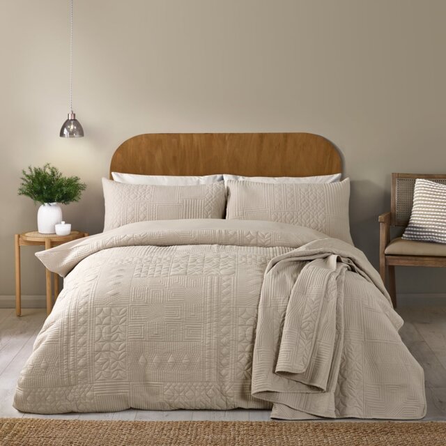 Catherine Lansfield Folkstone Geo Natural Bedding Set - King - image 1