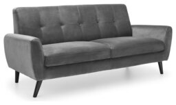 Julian Bowen Monza Velvet 2 Seater Sofa - Grey - thumbnail 1