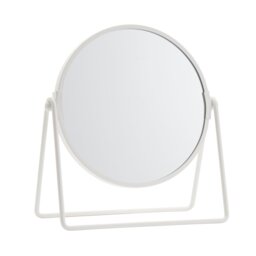 Argos Home White Metal Round Pedestal Swivel Mirror - 21x19cm - thumbnail 2