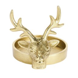 Habitat Stag Pillar Candle Holder - Gold - thumbnail 2
