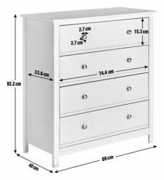Habitat Brooklyn 4 Chest of Drawers - White - thumbnail 2
