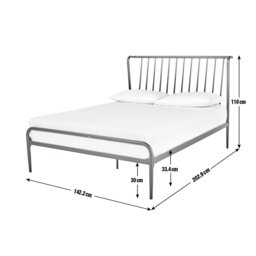 Habitat Kanso Double Metal Bed Frame - Black - thumbnail 2