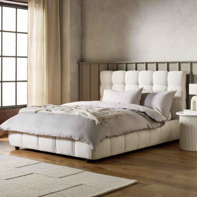 Habitat Bowie Kingsize End Lift Ottoman Bed - Cream - image 1