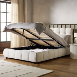 Habitat Bowie Kingsize End Lift Ottoman Bed - Cream - thumbnail 2