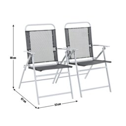 Argos Home Atlantic Set of 2 Folding Metal Garden Chairs - thumbnail 2