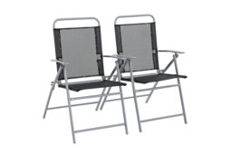 Argos Home Atlantic Set of 2 Folding Metal Garden Chairs - thumbnail 1
