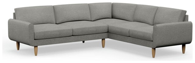 Hutch Fabric Round Arm 6 Seater Corner Sofa - Dove Grey - image 1