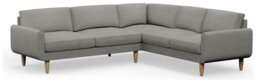Hutch Fabric Round Arm 6 Seater Corner Sofa - Dove Grey - thumbnail 1