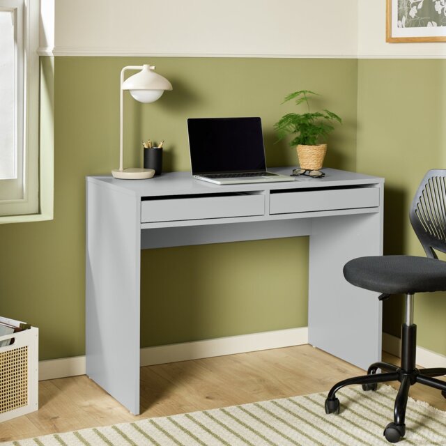 Argos Home Pepper 2 Drawer Office Desk - Grey - image 1