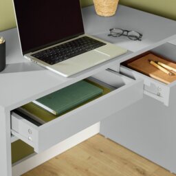Argos Home Pepper 2 Drawer Office Desk - Grey - thumbnail 2