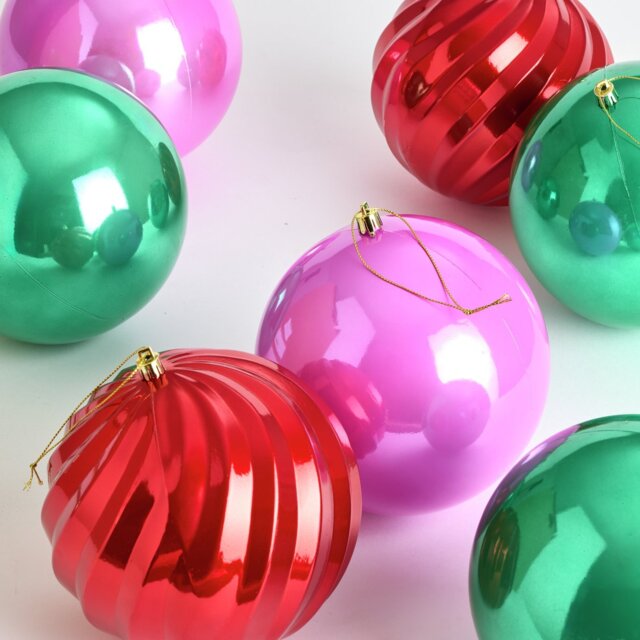 Habitat Pack of 9 Shatterproof Christmas Baubles-Multicolour - image 1