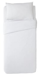 Habitat Cotton Rich 180 TC Plain White Bedding Set - Single - thumbnail 1