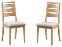 Julian Bowen Curve Pair of 2 Oak Dining Chairs - Natural